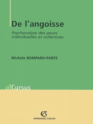 cover image of De l'angoisse